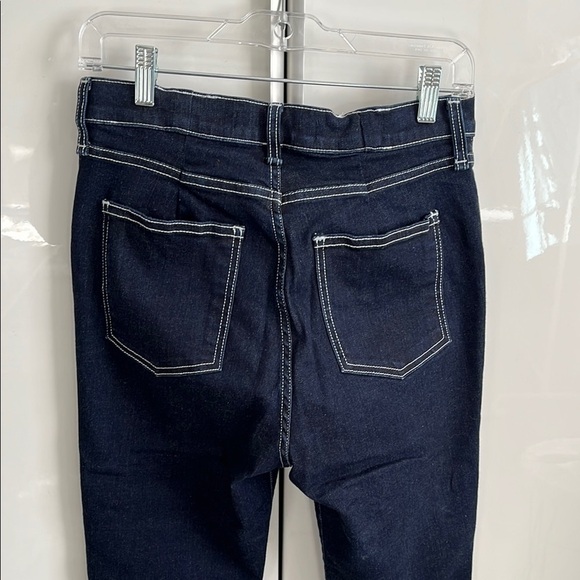 VERONICA BEARD Debbie 10”Skinny Contrast Stitch Dark Denim Jeans, SZ 30 - Picture 9 of 11